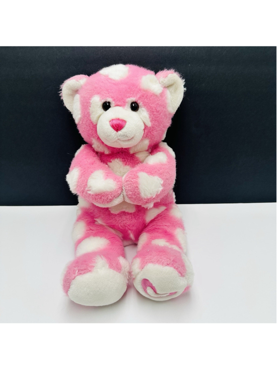 Build-A-Bear Workshop Other - Vtg Build-A-Bear PINK KISSES Teddy Magnetic Hands Blowing Kisses Heart Plush 16"